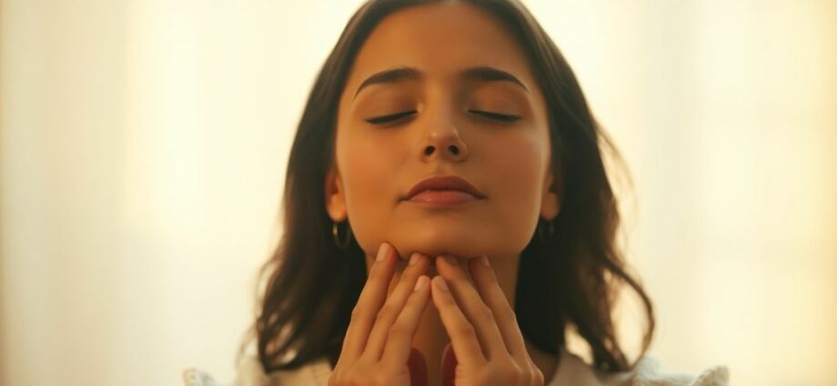 Personne relaxée, lumineuse, énergie douce.